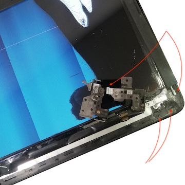 Восстановление креплений петель ноутбука, регулировка, замена